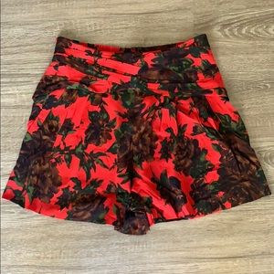 Zara Floral Print High Waist Shorts